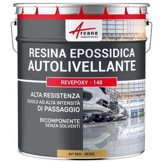 Resina Epossidica per Pavimenti, Autolivellante - REVEPOXY - 148 5 kg Beige - RAL 1001
