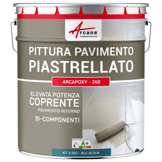 Arcapoxy Pavimento Piastrellato 2.5 kg (fino a 12.5 m² in 2 strati) RAL 5021 - Blu Acqua