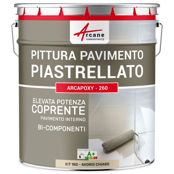 Vernice Pavimenti Piastrellati -Arcapoxy Pavimento Piastrellato 1 kg  Avorio Chiaro - RAL 1015