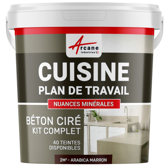 Béton Ciré Cuisine : Plan de travail, Crédence - Kit 2m2 - Arabica marron