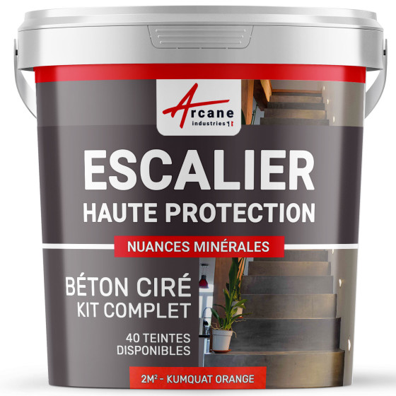 B‚ton Cir‚ Escalier - Kit Complet-kit2m2-Kumquat-Orange-Aspect / Couleur B‚ton Cir‚ Escalier - Kit Complet-kit2m2-Kumquat-Orange-Aspect / Couleur