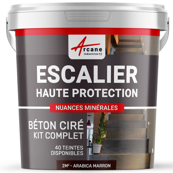 B‚ton Cir‚ Escalier - Kit Complet-kit2m2-Arabica-Marron-Aspect / Couleur