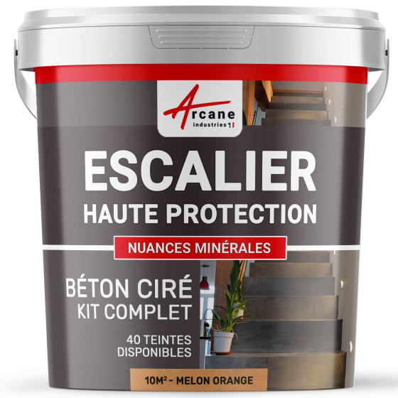 B‚ton Cir‚ Escalier - Kit Complet-kit10m2-Melon-Orange-Aspect / Couleur