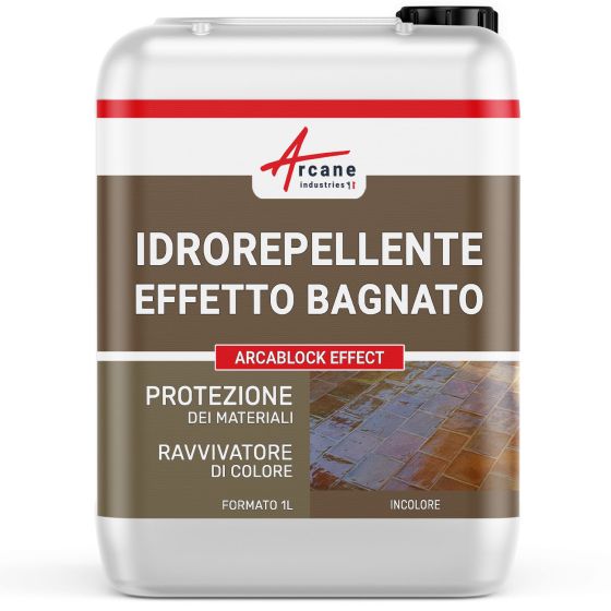 Idrorepellente impermeabilizzante effetto bagnato: ARCABLOCK Effect 1 L (fino a 10m²) Idrorepellente impermeabilizzante effetto bagnato: ARCABLOCK Effect 1 L (fino a 10m²)