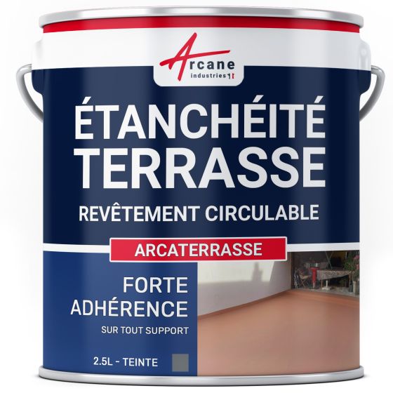 Peinture d'étanchéité pour terrasse - Revêtement extérieur à base de résine : ARCATERRASSE-gris basalte-Couleur / Aspect