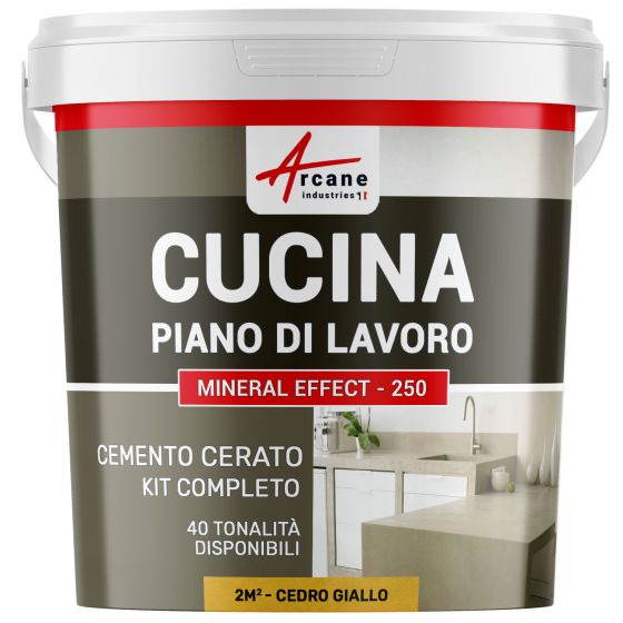 Cemento cerato Giallo per Cucina : Piano di lavoro, Schienale