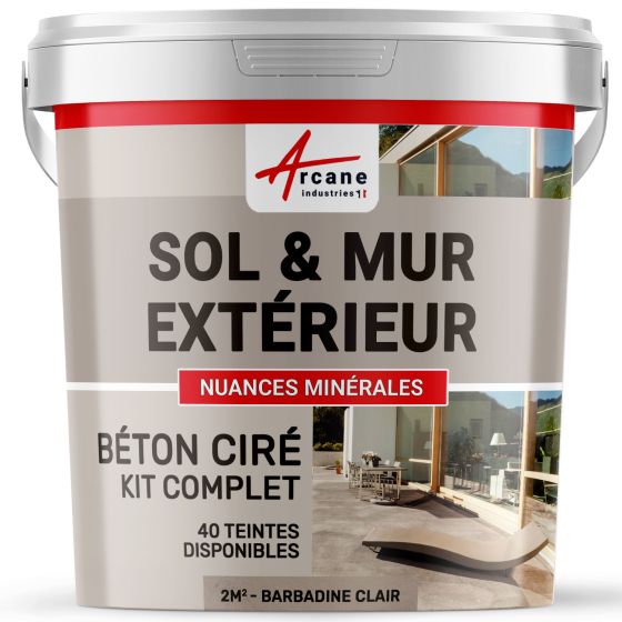 KIT BETON CIRE BEIGE EXTERIEUR - Béton ciré extérieur pour sol, mur, terrasse, balcon, escalier