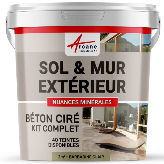 KIT BETON CIRE BEIGE EXTERIEUR - Béton ciré extérieur pour sol, mur, terrasse, balcon, escalier