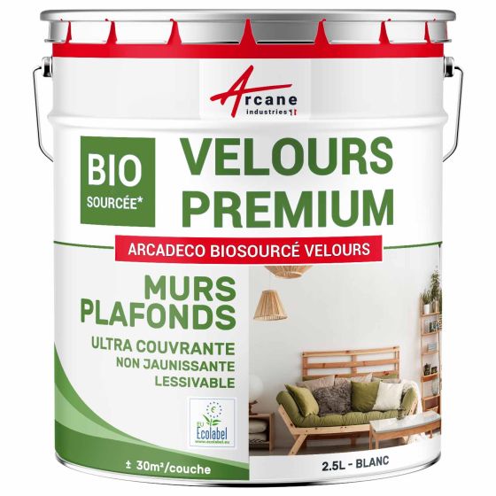 Peinture velours mur et plafond : Arcadéco Biosourcée Couleur / Aspect Peinture velours mur et plafond : Arcadéco Biosourcée Couleur / Aspect