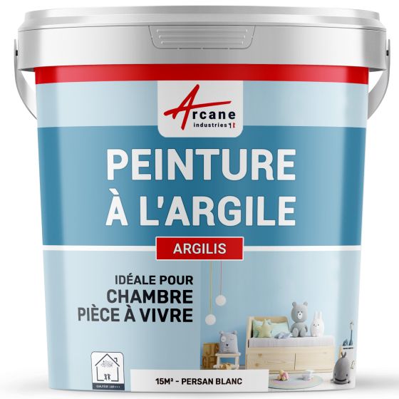 Peinture argile naturelle décoration chambre enfant - ARGILIS-15m2-Persan-blanc-Aspect / Couleur