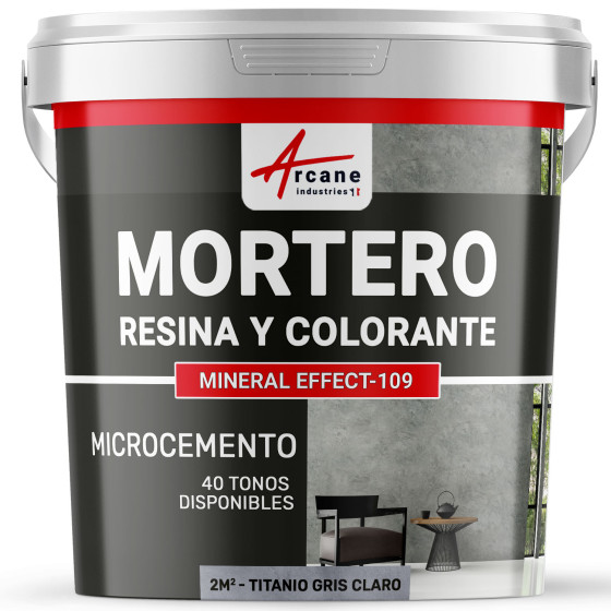 Kit de Concreto Pulido 'El Básico': Mortero + Resina + Colorante - NUANCES MINERALES2 m² (en 2 capas)