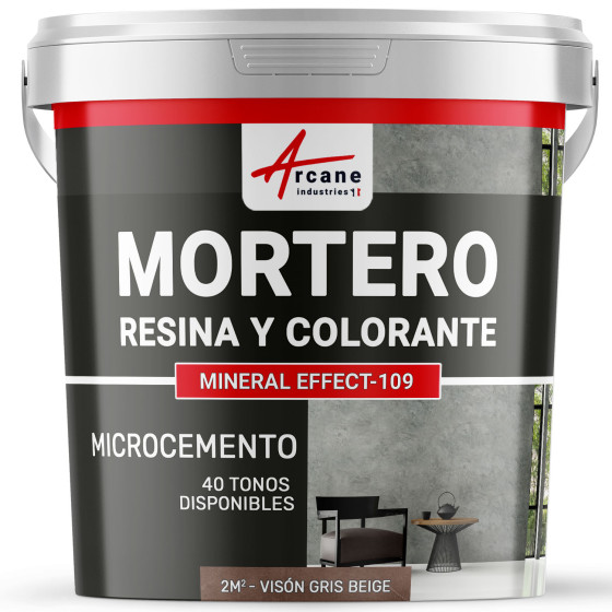 Kit de Concreto Pulido 'El Básico': Mortero + Resina + Colorante - NUANCES MINERALES2 m² (en 2 capas)
