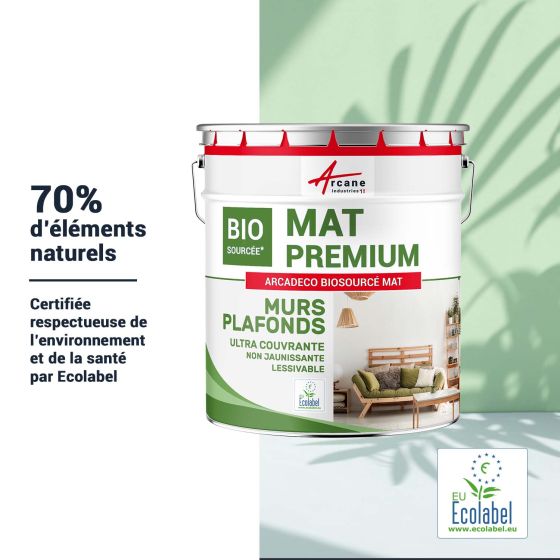 Peinture mate mur et plafond : Arcadéco Biosourcée