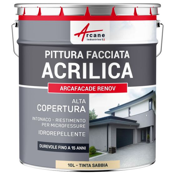 ARCAFAÇADE RENOV 10 L (+ o - 60 m² in 1 strato) Tinta Sabbia - RAL 085 90 20