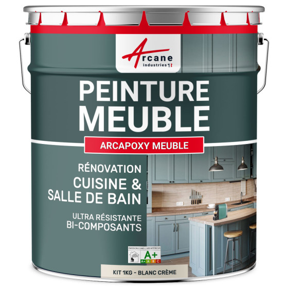 Résine PEINTURE MEUBLE-Kit1Kg-RAL-9001-Blanc-creme-Aspect / Couleur