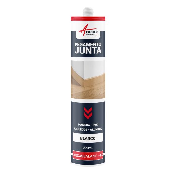 Mástico Adhesivo para Zócalos de Polímero Híbrido ARCAMASTIC JUNTA Y PEGAMENTO PARA RODAPIES Blanco  290 ml x 1