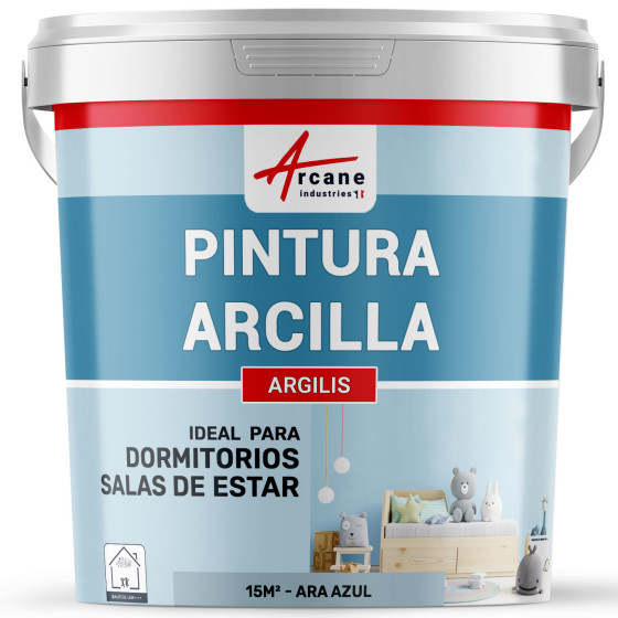 Pintura de arcilla natural para decoración de habitación infantil ARGILIS Ara Azul 15 m² (2.5 kg en 1 capa)