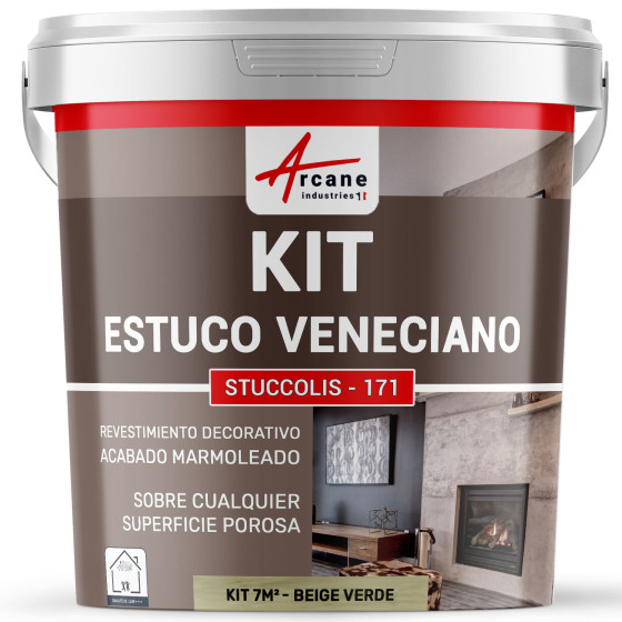 Kit Estuco Veneciano Decorativo KIT STUCCOLIS Beige Verde kit hasta 7 m²