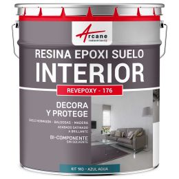 Resina Epoxi Decorativa para Suelo Interior REVEPOXY DECO 1 kg (hasta 5 m² en 2 capas) RAL 5021 Azul Agua