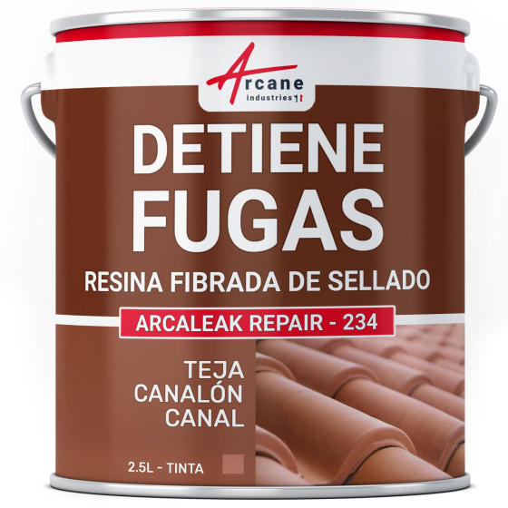 Pintura de impermeabilización fibrada Sellador para tejas - canaletas - canalones BOUCH' ETANCHE Teja 2.5 L