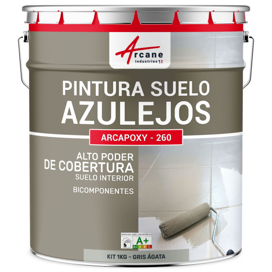 Pintura para Suelo de Baldosas Resina epoxi Arcapoxy RAL 7038 Gris Ágata 1 kg (hasta 5 m² en 2 capas)