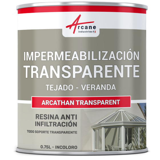 Resina de Impermeabilización Transparente para Verandas y Otros Soportes de Vidrio ARCATHAN TRANSPARENTE 0.75 L