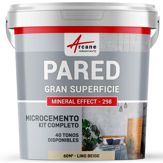 KIT HORMIGÓN PULIDO PARA PAREDES GRAN SUPERFICIE Hormigón pulido especial para muros Lino beige 60 m² (en 2 capas)