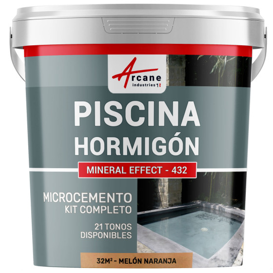 Kit de Hormigón Piscinas de Hormigón Revestimiento Impermeable de Alta Resistencia para PISCINA Melón Naranja 32 m²