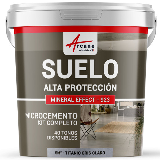 KIT DE MICROCEMENTO PARA SUELOS DE ALTA PROTECCIÓN Titanio Gris Claro 5 m² (en 2 capas)