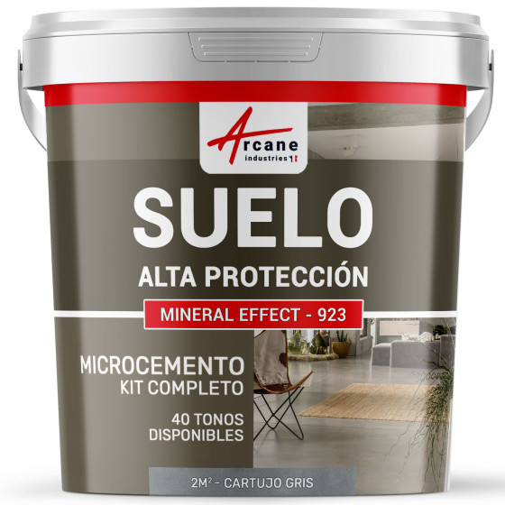KIT DE MICROCEMENTO PARA SUELOS DE ALTA PROTECCIÓN Gris cartujo 2 m² (en 2 capas)