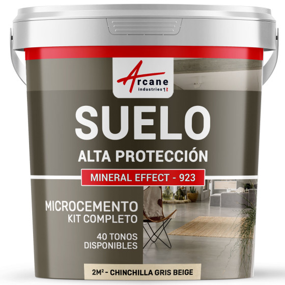KIT DE MICROCEMENTO PARA SUELOS DE ALTA PROTECCIÓN Chinchilla Gris Beige 2 m² (en 2 capas)