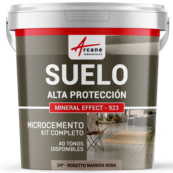 KIT DE MICROCEMENTO PARA SUELOS DE ALTA PROTECCIÓN Rosetto Marrón Rosa 2 m² (en 2 capas)