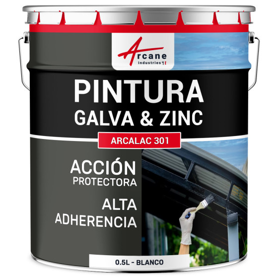 Pintura para Galvanizado y Zinc Arcalaque 301 0.5 L RAL 9003 Blanco