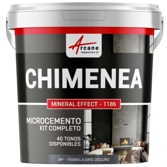 Kit de Hormigón Pulido para Chimenea Franela Gris Oscuro 2 m² (en 2 capas)