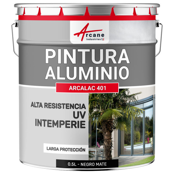 Pintura para Aluminio Arcalaque 401 0.5 L Negro Mate RAL 9005