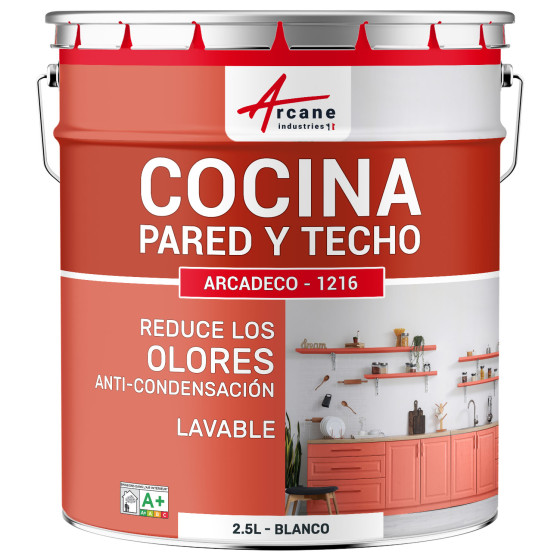 Pintura lavable para cocina - pared y techo ARCADECO COCINA Blanco 2.5 L