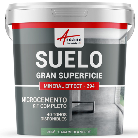 KIT DE MICROCEMENTO PARA SUELO DE GRAN SUPERFICIE ALTA PROTECCIÓN - Carambola Verde - 30 m² (en 2 capas)