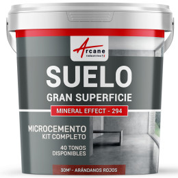 KIT DE MICROCEMENTO PARA SUELO DE GRAN SUPERFICIE ALTA PROTECCIÓN - Arándanos Rojos - Rojo - 30 m² (en 2 capas)