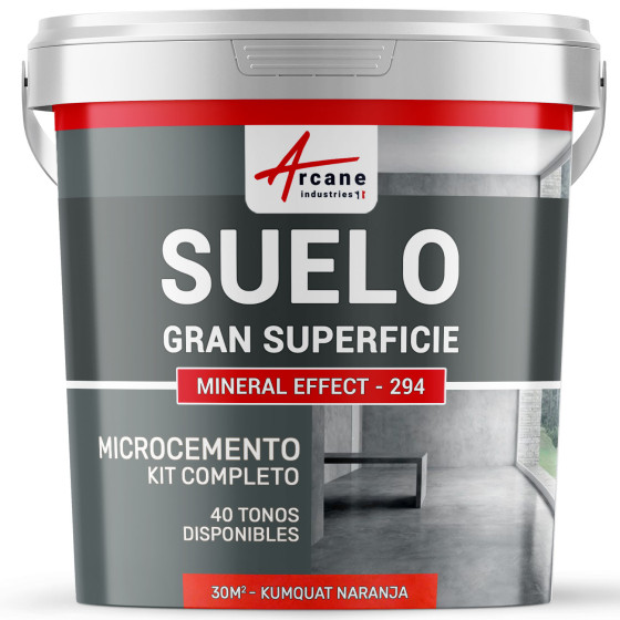 KIT DE MICROCEMENTO PARA SUELO DE GRAN SUPERFICIE ALTA PROTECCIÓN - Kumquat Naranja - 30 m² (en 2 capas) KIT DE MICROCEMENTO PARA SUELO DE GRAN SUPERFICIE ALTA PROTECCIÓN - Kumquat Naranja - 30 m² (en 2 capas)