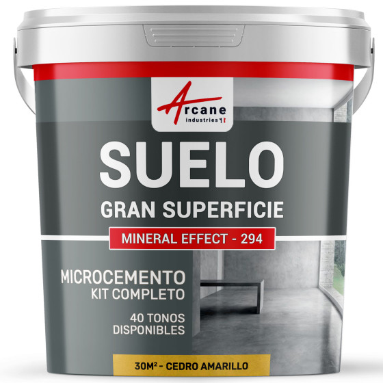 KIT DE MICROCEMENTO PARA SUELO DE GRAN SUPERFICIE ALTA PROTECCIÓN - Cedro Amarillo - 30 m² (en 2 capas)