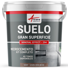 KIT DE MICROCEMENTO PARA SUELO DE GRAN SUPERFICIE ALTA PROTECCIÓN - Visón Gris Beige  - 120 m² (en 2 capas)