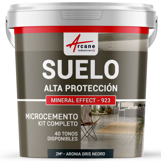 KIT DE MICROCEMENTO PARA SUELOS DE ALTA PROTECCIÓN - Aronia Gris Negro - 2 m² (en 2 capas)