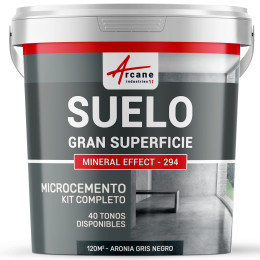 KIT DE MICROCEMENTO PARA SUELO DE GRAN SUPERFICIE ALTA PROTECCIÓN - Aronia Gris Negro - 120 m² (en 2 capas)