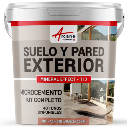 KIT BETÓN CIRÉ EXTERIOR - Betón alisado suelos - paredes - terrazas y escaleras - Achiote Naranja Cobre - 10 m² ( 2 capas)