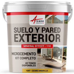 KIT BETÓN CIRÉ EXTERIOR - Betón alisado para suelos - paredes - terrazas y escaleras - Cedro Amarillo - 10 m² (para 2 capas)