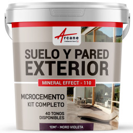 KIT BETÓN CIRÉ EXTERIOR - Betón alisado para suelos - paredes - terrazas y escaleras - Moro Violeta - 10 m² (para 2 capas)