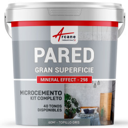 KIT HORMIGÓN PULIDO PARA PAREDES GRAN SUPERFICIE - Hormigón pulido especial para muros - Gris Topillo - 60 m² (en 2 capas)