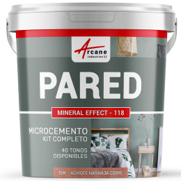 KIT DE HORMIGÓN PULIDO PARA PAREDES - Achiote Naranja Cobre - 10 m² - Acabado mate