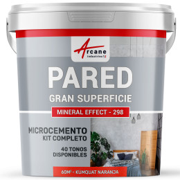 KIT HORMIGÓN PULIDO PARA PAREDES GRAN SUPERFICIE - Hormigón pulido especial para muros - Kumquat Naranja - 60 m² (en 2 capas)