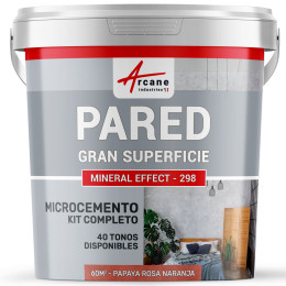 KIT HORMIGÓN PULIDO  PAREDES GRAN SUPERFICIE - Hormigón pulido especial  muros - Papaya Rosa Naranja - 60 m² (2 capas)